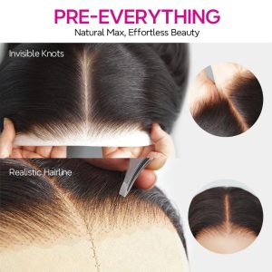 maady hair luxury natural black remy hair 5x5 lace closure deep wave human hair wig