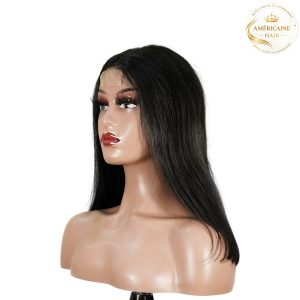 maady hair luxury natural black remy hair 2x6 lace closure straight bob human hair wig