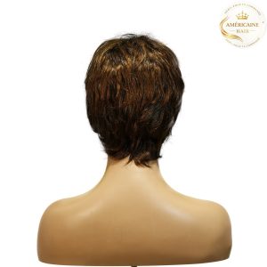 maady hair luxury machine made black wig remy hair tc066