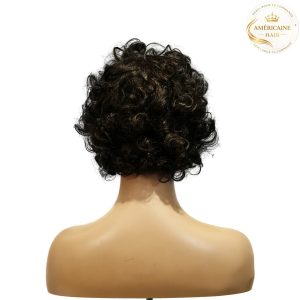 maady hair luxury machine made black wig remy hair tc002