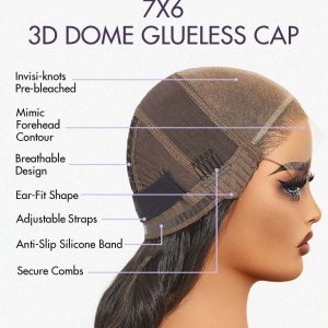 maady hair luxury natural black asian raw hair 6x7 hd lace closure straight human hair wig