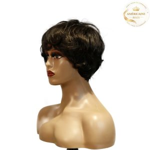 maady hair luxury machine made black wig remy hair tc041