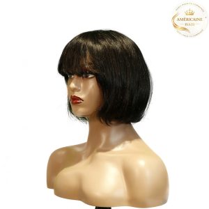 maady hair luxury machine made black wig remy hair tc027