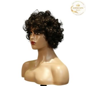 maady hair luxury machine made black wig remy hair tc002