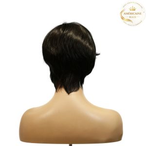 maady hair luxury machine made black wig remy hair h081
