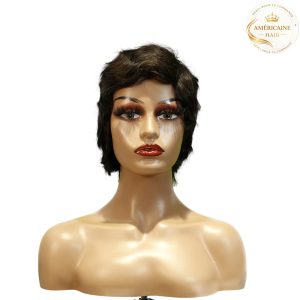 maady hair luxury machine made black wig remy hair h001
