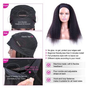 maady hair luxury yaki straight headband wig remy hair
