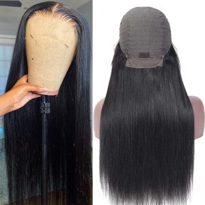maady hair luxury 13x4 straight hd lace front wig natural black remy hair
