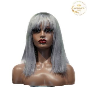 maady hair luxury machine made gray wig remy hair 12p
