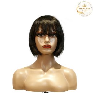 maady hair luxury machine made black wig remy hair tc027