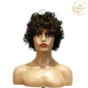 maady hair luxury machine made black wig remy hair tc002