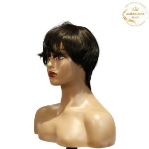 maady hair luxury machine made black wig remy hair h081