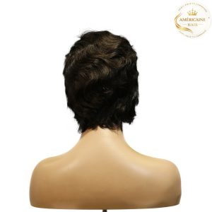 maady hair luxury machine made black wig remy hair h001