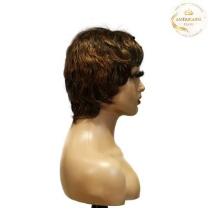 maady hair luxury machine made black wig remy hair tc066