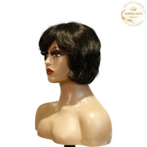 maady hair luxury machine made black wig remy hair tc063