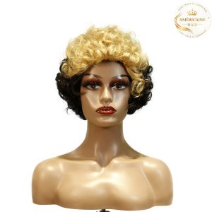 maady hair luxury machine made black wig remy hair tc004