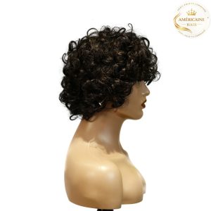 maady hair luxury machine made black wig remy hair tc002