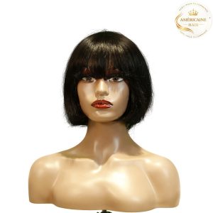maady hair luxury machine made black wig remy hair h009