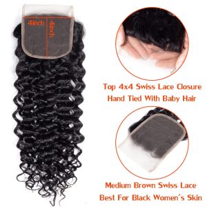 maady hair luxury remy hair 4x4 jerry curly closure
