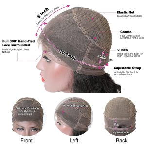 maady hair luxury 360 straight lace front wig remy hair