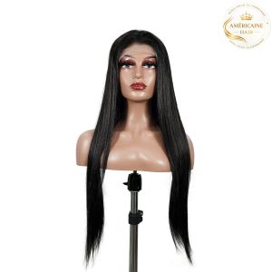 maady hair luxury natural black remy hair 6x7 lace closure straight human hair wig