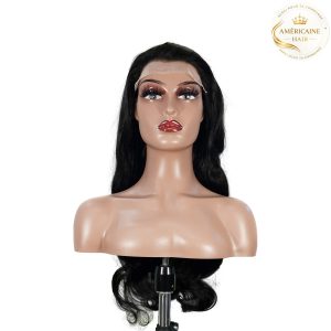 maady hair luxury natural black remy hair 6x7 lace closure body wave human hair wig