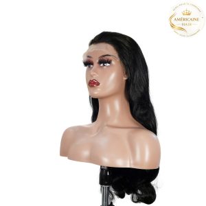 maady hair luxury natural black remy hair 6x7 lace closure body wave human hair wig