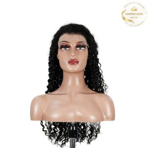 maady hair luxury natural black remy hair 6x7 lace closure deep wave human hair wig