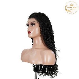 maady hair luxury natural black remy hair 6x7 lace closure deep wave human hair wig