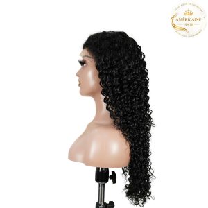 maady hair luxury natural black remy hair 6x7 lace closure deep wave human hair wig
