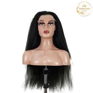 maady hair luxury natural black remy hair 6x7 lace closure yaki straight human hair wig