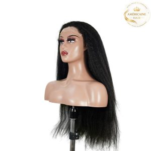 maady hair luxury natural black remy hair 6x7 lace closure yaki straight human hair wig