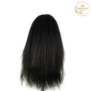 maady hair luxury natural black remy hair 6x7 lace closure yaki straight human hair wig
