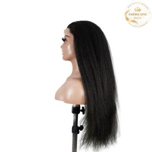 maady hair luxury natural black remy hair 6x7 lace closure yaki straight human hair wig