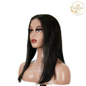 maady hair luxury natural black asian raw hair 2x6 hd lace closure straight bob human hair wig