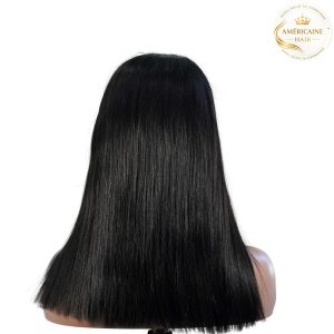 maady hair luxury natural black remy hair 5x5 lace closure straight bob human hair wig