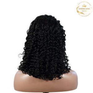 maady hair luxury natural black remy hair 2x6 lace closure deep wave bob human hair wig