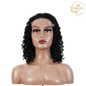 maady hair luxury natural black remy hair 5x5 lace closure jerry curly 12 inch bob human hair wig