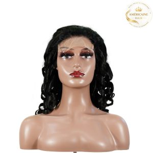 maady hair luxury natural black remy hair 5x5 lace closure bouncy curls human hair wig