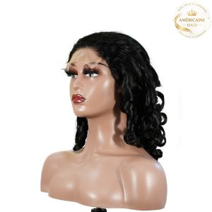 maady hair luxury natural black remy hair 5x5 lace closure bouncy curls human hair wig