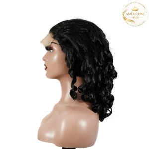 maady hair luxury natural black remy hair 5x5 lace closure bouncy curls human hair wig