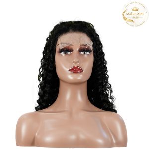maady hair luxury natural black remy hair 5x5 lace closure deep wave human hair wig