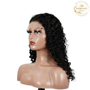 maady hair luxury natural black remy hair 5x5 lace closure deep wave human hair wig