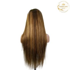 maady hair luxury 13x4 straight lace front wig m4&27 highlight remy hair 26 inch