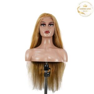 maady hair luxury 13x4 straight lace front wig 8&27 honey blonde highlight 26 inch remy hair