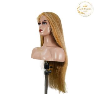 maady hair luxury 13x4 straight lace front wig 8&27 honey blonde highlight 26 inch remy hair