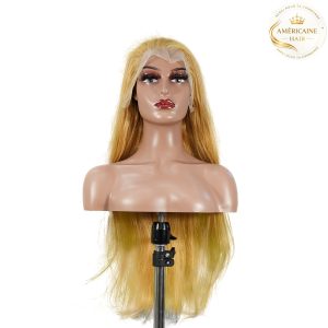 maady hair luxury 13x4 straight lace front wig 27 honey blonde remy hair