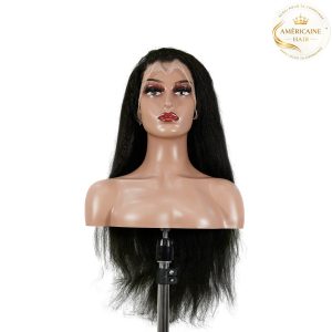 maady hair luxury 13x4 yaki straight lace front wig black remy hair