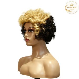 maady hair luxury machine made black wig remy hair tc004