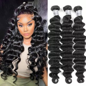 maady hair luxury remy hair black deep wave bundles brazilian weaving